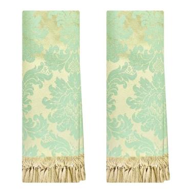 Imagem de 2 Mantas Xale Para Poltrona Pequena Peseira 0,70 X 1,80 (212 TIFFANY E DOURADO CHAMPANHE)