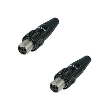 Imagem de Kit 2 conector mini xlr femea rean by neutrik 4 pinos rt4fct