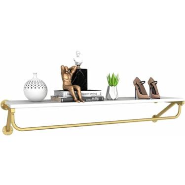 Imagem de Rack de roupas de metal, madeira, lojas, expositores, cabides de entrada, trilho para pendurar na parede, armazenamento de roupas, prateleira de cachimbo de sapatos, estante para casa,