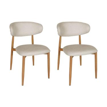 Imagem de Kit 2 Cadeiras de Jantar Lucy Estrutura Aço Carbono Laminado Natural c
