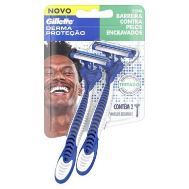 Imagem de Aparelho Descartável para Barbear Gillette Derma Proteção 2 unidades