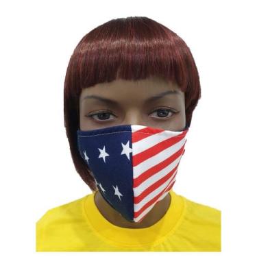 Imagem de Máscara facial de tecido extravagante para adultos - bandeira americana 1 cada por Giftscircle (pacote com 4)