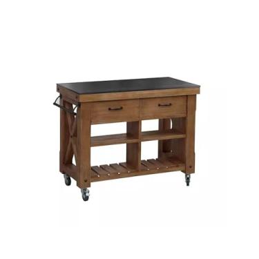 Imagem de Carrinho de Armazenamento Mesa de cozinha mesa de ilha mesa de operação móvel mesa de corte mesa de barra armário de jantar aberto Carrinho de Armazenamento