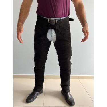 Imagem de Perneira Calça de couro Nobuck Vaquejada Profissional Super  - SAMUEL 