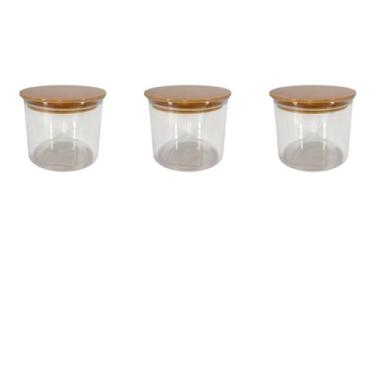 Imagem de Kit 6 Potes Para Alimentos Com Tampa Hermético Acrilico 400 ML Potes P