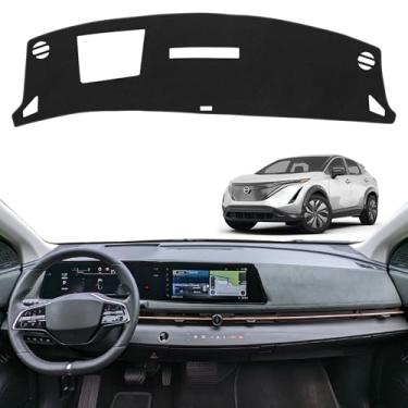 Imagem de INUBOXES Capa de painel antiderrapante Capa de painel de ajuste personalizado Capa de console central protetor solar Pad compatível com Nissan Ariya 2023 2024 2025 Acessórios Pad ((com HUD))