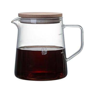Imagem de Conjunto de cafeteira de vidro, vidro de borossilicato com alto teor de borossilicato, tampa de madeira de acácia para uso doméstico, suco, leite, jarra com tampa