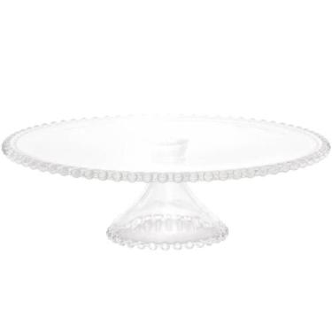 Imagem de Porta Bolo Cristal com Pedestal Wolff Pearl 31x11cm Boleira Redonda Do