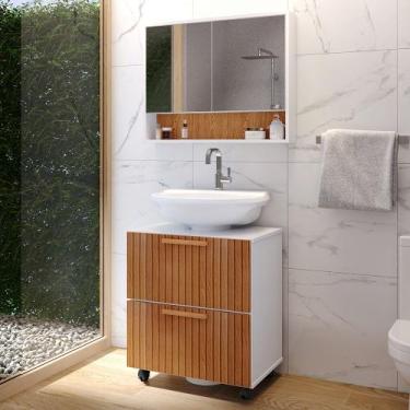 Imagem de Conjunto gabinete de banheiro com espelheira Kit gabinet Top - Boom Mó