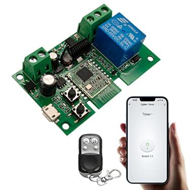 Imagem de Jane Eyre Interruptor inteligente de relé ZigBee Tuya Smart de 1 canal com controle remoto RF 433, USB5V AC/DC7-32V Jog/interruptor de travamento automático para Alexa Google Home (requer hub ZigBee)
