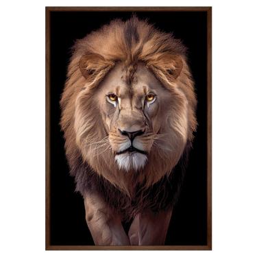Imagem de Quadro Decorativo Leão Judá Sala Quart Moldura Cxalta 100x66 Título Moldura Madeira