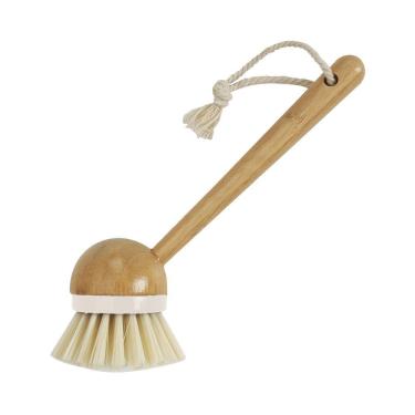 Imagem de Escova De Bambu Oikos Redonda Com Cabo Para Limpeza Off-white