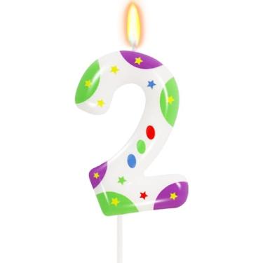 Imagem de Brinquedo temático de desenho animado história aniversário número 2 vela desenho animado topo de bolo de aniversário astronauta robô brinquedo desenho animado festa de aniversário suprimentos de