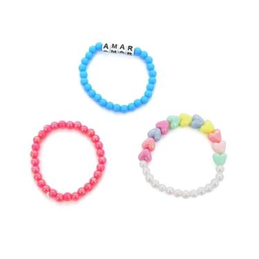 Imagem de Pulseira Le Miçangas coloridas Adulto com 3 Unidades