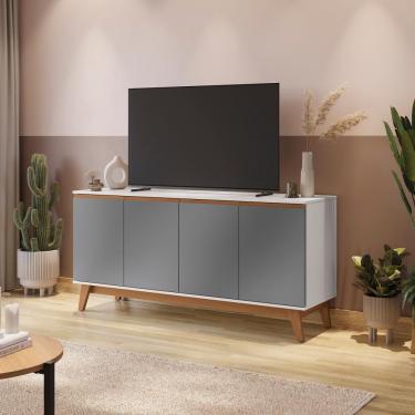 Imagem de Aparador Kappesberg 4 Portas Branco/chumbo 156cm