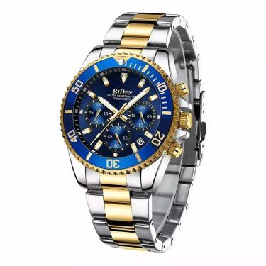 Imagem de Relógio Masculino Biden 0163g Prova D´água Aço Inoxidável Azul