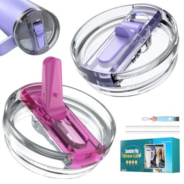 Imagem de Tampa de substituição de 1,134 g para Stanley, tampa de copo à prova de vazamento à prova de vazamento Stanley Quencher, sem BPA, fácil de limpar