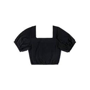 Imagem de Cropped feminino reto manga princesa bufante polieste - Filo modas , P