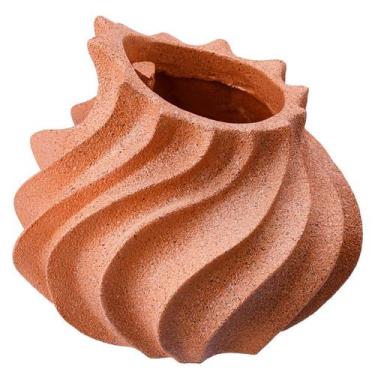 Imagem de Vaso Decora Sala Moderno Terracota Poli-Resina Rafimex