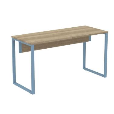 Imagem de Mesa Escritório P25 Tub Pandin 170 Cm (larg) X 70 Cm (prof) Tampo Mdp Noce Pé Aço Tubular Azul Dali