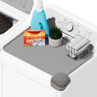 Imagem de SEIRI 1 Peça De Capa Para Lavadora E Secadora, 26" X 18", Protetor Silicone, Antiderrapante, À Prova D'Água, Máquina Lavar, Lavar Roupa Cozinha (Cinza Claro)