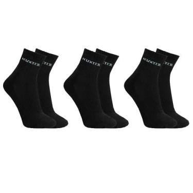 Imagem de Kit 3 Pares Meias Originais Huxter Cano Médio Algodão, Preto