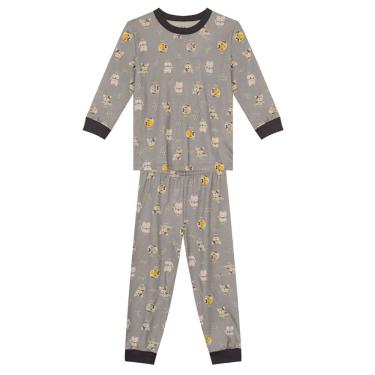 Imagem de Pijama infantil menino de bichinhos Brandili Cinza