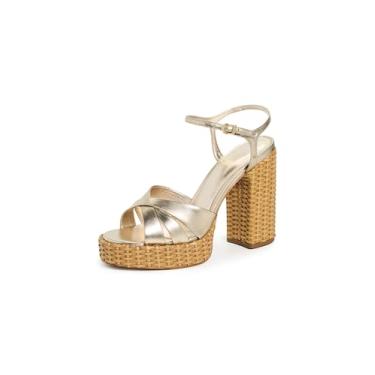 Imagem de SCHUTZ Sandália feminina Keefa Straw Platform, Platina, 40
