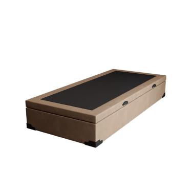 Imagem de Base para Cama Box Solteiro Martin Premium com Baú Suede (45x88x188) Bege