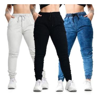 Imagem de Kit C/ 3 Peças Calça Feminina Jeans Joguer Bege Camuflada - Apollogy, 