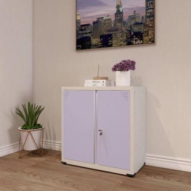 Imagem de Armário de Aço 2 Portas 4 Prateleiras com Chave AP406SL - Pandin Móvei