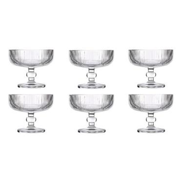 Imagem de Jogo Com 6 Taças De Sorvete De Vidro 320ml Kit 6 Taças Para Sobremesa 