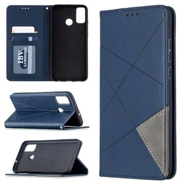 Imagem de HONGYAN Capa de telefone Para Huawei Honor 9x Lite Rhombus Textura Horizontal Flip Magnetic Leather Case com titular e slots de cartão e carteira Capa protetora