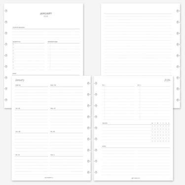 Imagem de MAY PAPER CO. 2026 Classic Happy Planner Week on Two Pages Weekly Planner Agenda Refil para 9-Discs Classic HP Notebook 19 x 23 cm (semanal com rastreador)