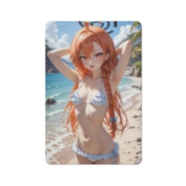 Imagem de Hot Sexy Anime Girl Poster Art Poster Tin Sign Vintage Wall Art Decoration Poster 20.3x30.5 cm, AH160