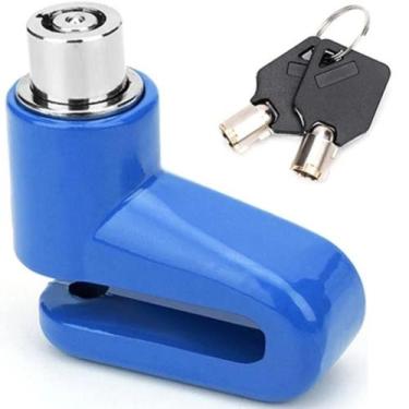 Imagem de Trava Azul Chave - Moto - Mobilete - Bicicleta - Trava Disco - Atrox