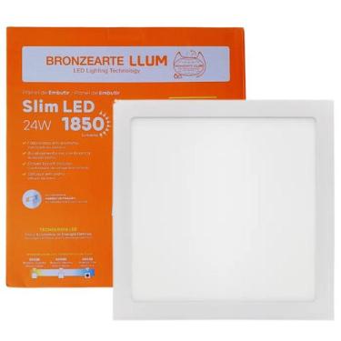 Imagem de Painel Slim LED Quadrado de Embutir 24W 6500K 1850lm Bivolt Llum Bronz