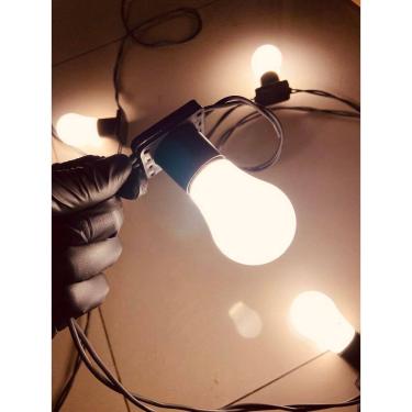 Imagem de Varal de Luzes Led Externo com Lâmpadas Gambiarra Cordão 10m