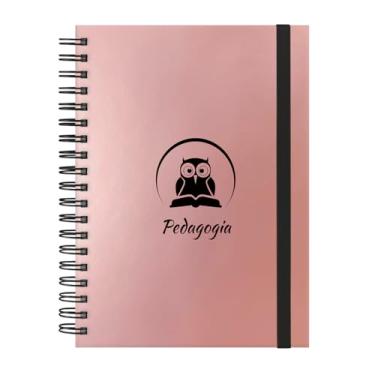 Imagem de Caderno Colegial Plus 12 Matérias Profissões Pedagogia (Rosê Gold)