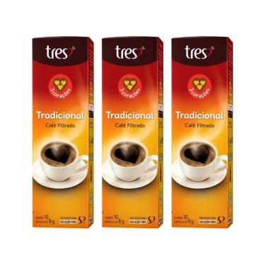 Imagem de Cápsula de Café Filtrado Clássico TRES 3 Corações - 30 Cápsulas