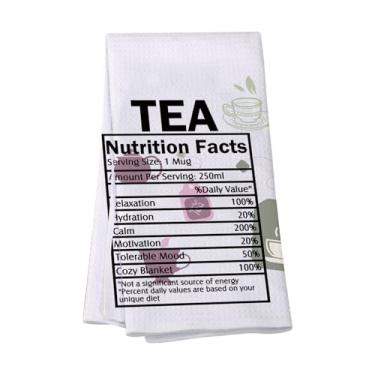 Imagem de VAMSII Presente para amantes de chá, toalha de cozinha para bebedores de chá, clube social, presente, presentes para viciados em chá, toalha de prato com tema de chá (USTeaTowel)