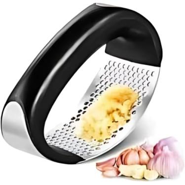 Imagem de Amassador Espremedor de Alho Cebola Aço Inoxidável Manual Durável Resistente Design Ergonômico Fácil de Limpar Prático Eficiente Perfeito para Sua Cozinha