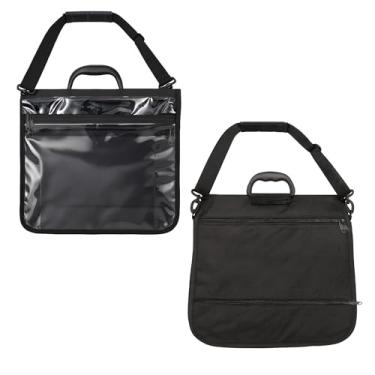 Imagem de Bolsa de mão Tallit à prova de chuva, preta, com alça de transporte, frente transparente, tamanho grande, 42 cm L x 43 cm A