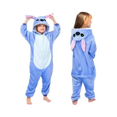 Imagem de Macacão Infantil Com Capuz De Anime Cosplay Stitch Pijamas Para Hallow