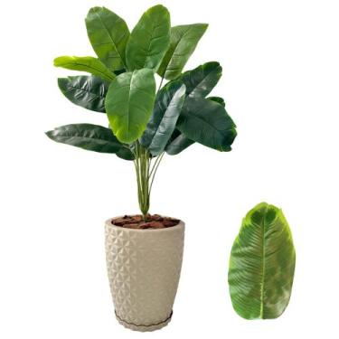 Imagem de Planta Artificial Bananeira + Vaso Polietileno Completo - Flor Imp