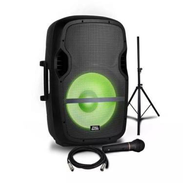 Imagem de Caixa Ativa 15" Com Iluminação Elevate LP Pro Bass, Preta