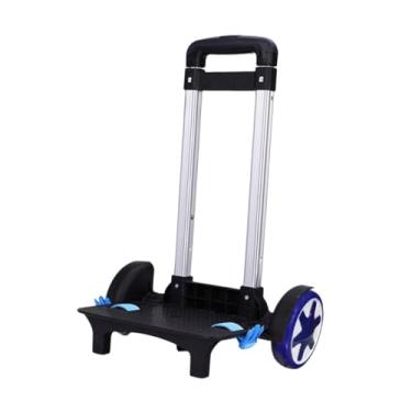 Imagem de Esquirla Carrinho de mochila com rodas, 3 seções, suave, multifuncional, carrinho de bagagem para escola, para e pesca, Azul