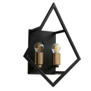 Imagem de ZQLWLXYZD Arandelas de parede modernas, arandelas de parede de banheiro em ouro preto, luzes de salão industriais para parede (sem lâmpadas)