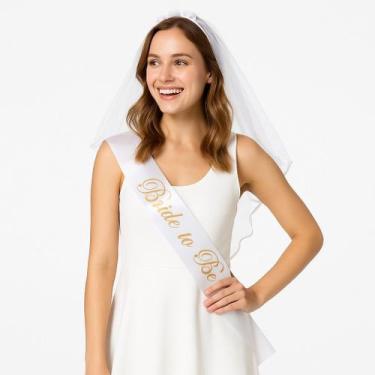 Imagem de Tiara Véu de noiva Despedida de Solteira e Faixa Papilloo
