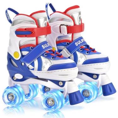 Imagem de Patins SULIFEEL Rainbow Unicorn de tamanho ajustável para crianças